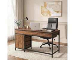 Bureau – Werkplek – Computer Tafel – Gaming Desk – Thuiswerkplek – Industrieel Design – 130x45x82 cm – 5 Laden Opbergruimte