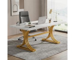 Bureau – Werkplekmeubel – PC Gaming Tafel – Computertafel – Studio Bureau – Ruim 160x80 cm – Stevig Metalen Frame – Krasbestendig MDF Blad