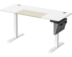 Bureau werktafel vergadertafel met opbergvak, elektrisch verstelbaar in 4 hoogtes, geschikt voor vergaderruimte, kantoor en studio, 60 x 140 x 72-120 cm,Wit