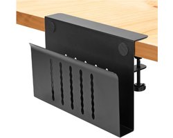 Bureau Zijopslag - Stalen Laptopstandaard Desk Side Storage - Enkele Laag Zonder Penhouder - Voor Thuis & Kantoor - Zwart