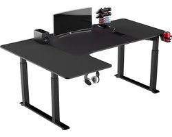 Bureau zit sta - hoekbureau - game bureau - gaming bureau - L vormig zit sta bureau - computertafel - game desk - elektrisch in hoogte verstelbaar - 160 x 70 cm