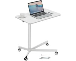 Bureau - Zit - Sta - Hoogte verstelbaar - Pas aan met een druk op de knop - Werkblad 74 x 48 cm - Hoogte 72,4 en 112,3 cmWit