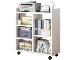 Bureaukast met 360° katrol – 4 vakken en grote opbergruimte, robuuste constructie, modern design voor het organiseren van bestanden, papier en kantoorbenodigdheden