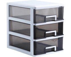 Bureaukast met laden - Opberger Organizer - Bureau organiseren - Transparante stapelbare laden - 24 x 17 x 30 cm