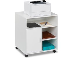 bureaukast op wielen - 5 vakken - 66,5x60x50 cm - printertafel - halfhoog
