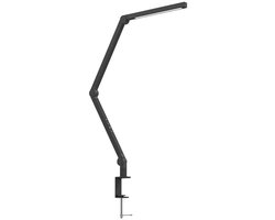 Bureaulamp 121,5x3,8x5,5cm Zwart, Dimbare Helderheid en Kleurtemperatuur, Met Metaal Klem en 96 LED-lampen, Flexibele 3-as Verstelbaarheid, Opvouwbaar Ontwerp, Ruimtebesparend, Geschikt voor Kantoor, Studie en Werk