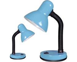 Bureaulamp blauw - buigzame poot - metaal - kinderkamer