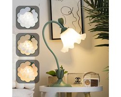 Bureaulamp Groene bloemen - bloem bedlampje - dimbaar energiebesparend - vensterbank kamerdecoratie