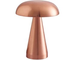 Bureaulamp - koper - USB-oplaadbaar - tafellamp - kantoorlamp - mushroom lamp - slaapkamer - paddenstoel - touch lamp