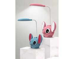 Bureaulamp LED-bureaulamp met puntenslijper Opvouwbare lamp Leuke bureaulamp USB oplaadbaar Blauw