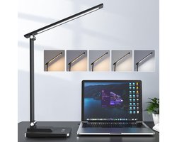 Bureaulamp led dimbaar daglicht - USB oplaadbaar - 15 kleurenfuncties - Daglichtlamp - Touchscreen - Lichttherapielamp - Hobby lamp voor schilderen, puzzelen – UV-Vrij - Tafellamp/lamp staand - Zwart
