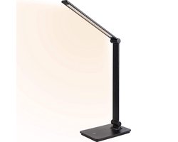 Bureaulamp LED - Zwart - Modern - 370 lumen (Perfect Werk/Daglicht)