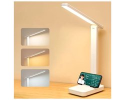 Bureaulamp leeslamp bril, bureaulamp LED touch control bureaulamp 3 standen, 3 helderheidsniveaus 180°, kantoor, studie, ontspanning