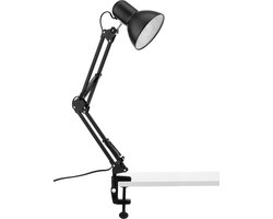 Bureaulamp Leeslamp Tafellamp met schroefklem - E27 fitting - zwart