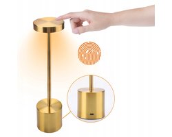 Bureaulamp Retro - LED Lamp - Tafellamp Industriële - Touch - 3 Kleuren - 1800mAh - Draadloos - Nachtlamp - Voor Thuis Slaapkamer Hotel en Bar
