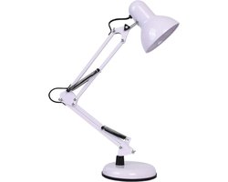 Bureaulamp - Retro - Verstelbaar - 1x40 watt - Wit