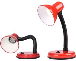 Bureaulamp rood zwart - buigbare poot - metaal - kinderkamer