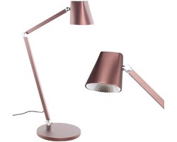 Bureaulamp Triëste | Koperkleurig met lichte sprankeling | Geïntegreerde ledlamp | 5W: 320 lumen | Functioneel licht (2700 Kelvin) | Touchknop voor eenvoudige bediening | Energiezuinige tafellamp | Drie lichtsterkten | 58 cm hoog