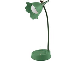 Bureaulamp voor kinderen, dimbare led-tafellamp met 3 kleurtemperaturen, oplaadbare bureaulamp met aanraaksensor en flexibele arm, USB-bedlampje voor lezen, leren (groen)