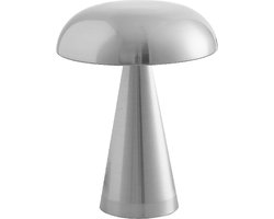 Bureaulamp - zilver - USB-oplaadbaar - tafellamp - kantoorlamp - mushroom lamp - slaapkamer - paddenstoel - touch lamp
