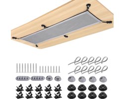 Bureaunet voor kabelorganisatie - flexibel gaasnet met opbergruimte - 95x24 cm