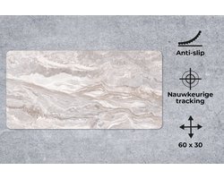 Bureauonderlegger - Marmer - Stenen - Roze - Textuur - 60x30 - Muismat