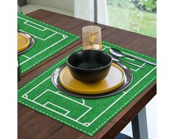 Bureauonderlegger voor kinderen - Voetbal thema - Ontbijtonderlegger - Afwasbaar - Tafelset voor school - Plaatsmat voor kinderen - Tafelkleed voor keuken - Tafeldecoratie