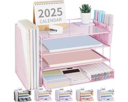Bureauorganisatoren en accessoires - 4-laags lade bestandsmappen met penhouders en verticale organizer voor kantoor