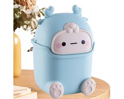 Bureauprullenbak | Badkamerprullenbak, compact ontwerp met deksel voor de slaapkamer, cartoon bureauprullenbak | Leuke afvalorganizer | Bureauprullenbak voor thuis, kaptafel, slaapkamer