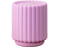 Bureauprullenbak - Miniprullenbak - Opbergemmer - Bureau-organizer - 12,5 x 15 cm - Deksel met drukknop - Geurvrij - Gemakkelijk schoon te maken - Geschikt voor diverse locaties zoals woonkamer, kantoor en slaapkamer - Paars