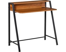 Bureaus - 84x45x85 cm - Computertafel met Opbergruimte & Kabeldoorvoer - Metaal - Walnoot