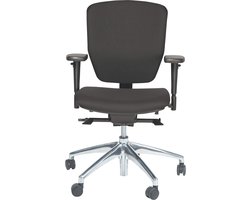 Bureaustoel - 1813-NPR zwart ond. zitting en rug stof zw/zw