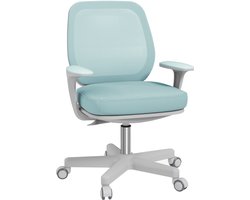 Bureaustoel, 55×48×82,5-94,5 cm, groen, kunststof, computerstoel, bureaustoel, draaistoel, stoel en armstoel, stabiel en duurzaam, eenvoudig ontwerp, praktisch en decoratief, geschikt voor kantoor en studeerkamer