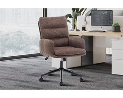 Bureaustoel Aimé - 64x68x88cm - verstelbaar - bruin - Rousseau - Bureaustoel - Bruin - Stof; Metaal