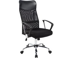 Bureaustoel ARIA HIGH netstof/kunstleer zwart draaistoel, PC-stoel, hoge rugleuning Ergonomische bureaustoel - voor volwassenen