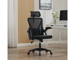 Bureaustoel - bureaustoel ergonomisch - Met lendensteun en hoofdsteun - gaming stoel zwart - In hoogte verstelbare gamingstoel - computer stoel - zwart