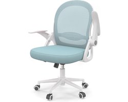 Bureaustoel - Bureaustoel met Lendensteun - Ergonomische Ademende Mesh Stoel - Draaistoel Verstelbare Armleuningen en Hoogte voor Thuiskantoor - Blauw