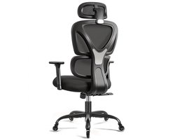 Bureaustoel – Bureaustoelen – Gamingstoel – Office Chair – Computerstoel – Ergonomisch Design – Verstelbare Lendensteun & Hoofdsteun – Stille Zwarte Rubber Wielen – Max. 150 kg Belastbaar