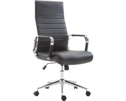 Bureaustoel - Bureaustoelen voor volwassenen - Design - Gewatteerd - Kunstleer - Zwart - 58x66x115 cm