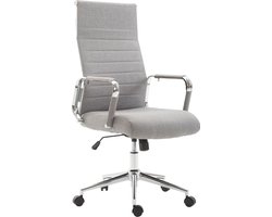 Bureaustoel - Bureaustoelen voor volwassenen - Design - Gewatteerd - Stof - Grijs - 58x66x115 cm