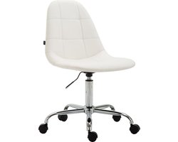 Bureaustoel - Bureaustoelen voor volwassenen - Design - In hoogte verstelbaar - Kunstleer - Wit - 47x56x89 cm