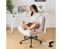 Bureaustoel Cloud - Comfortabele stoel - Thuiswerken - Verstelbare kantelfunctie - 53.1 cm zitdiepte - Licht Kaki