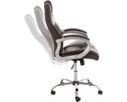 Bureaustoel Deluxe Nita - Bruin - Op wielen - Kunstleer - Ergonomische bureaustoel - Voor volwassenen - In hoogte verstelbaar 47-56cm