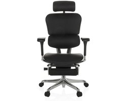 Bureaustoel / Directiestoel ERGOHUMAN PLUS LEGPRO GEN2 Leder met beensteun mesh zwart hjh OFFICE