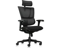 Bureaustoel / directiestoel ERGOHUMAN SLIM ECO F GEN2 Zitting stof / rugleuning mesh zwart hjh OFFICE