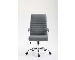 Bureaustoel - Directiestoel - Modern - Gewatteerd - Kunstleer - Grijs - 60x68x118 cm