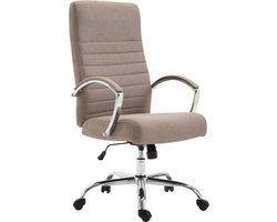 Bureaustoel - Directiestoel - Modern - Gewatteerd - Stof - Taupe - 60x68x118 cm