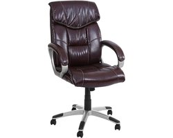 Bureaustoel - Directiestoel - Thuiswerken - Kantelmechanisme instelbaar - 120 cm hoog - Bordeaux