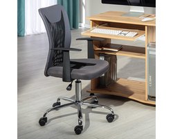 Bureaustoel Donny ergonomische rugleuning - grijs - Interlink - Bureaustoel - Grijs - Kunstleer