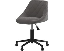 Bureaustoel Draaibaar - Velours Stoel - Thuiswerk Comfort - In hoogte verstelbaar - 46x44x79 cm - Donkergrijs